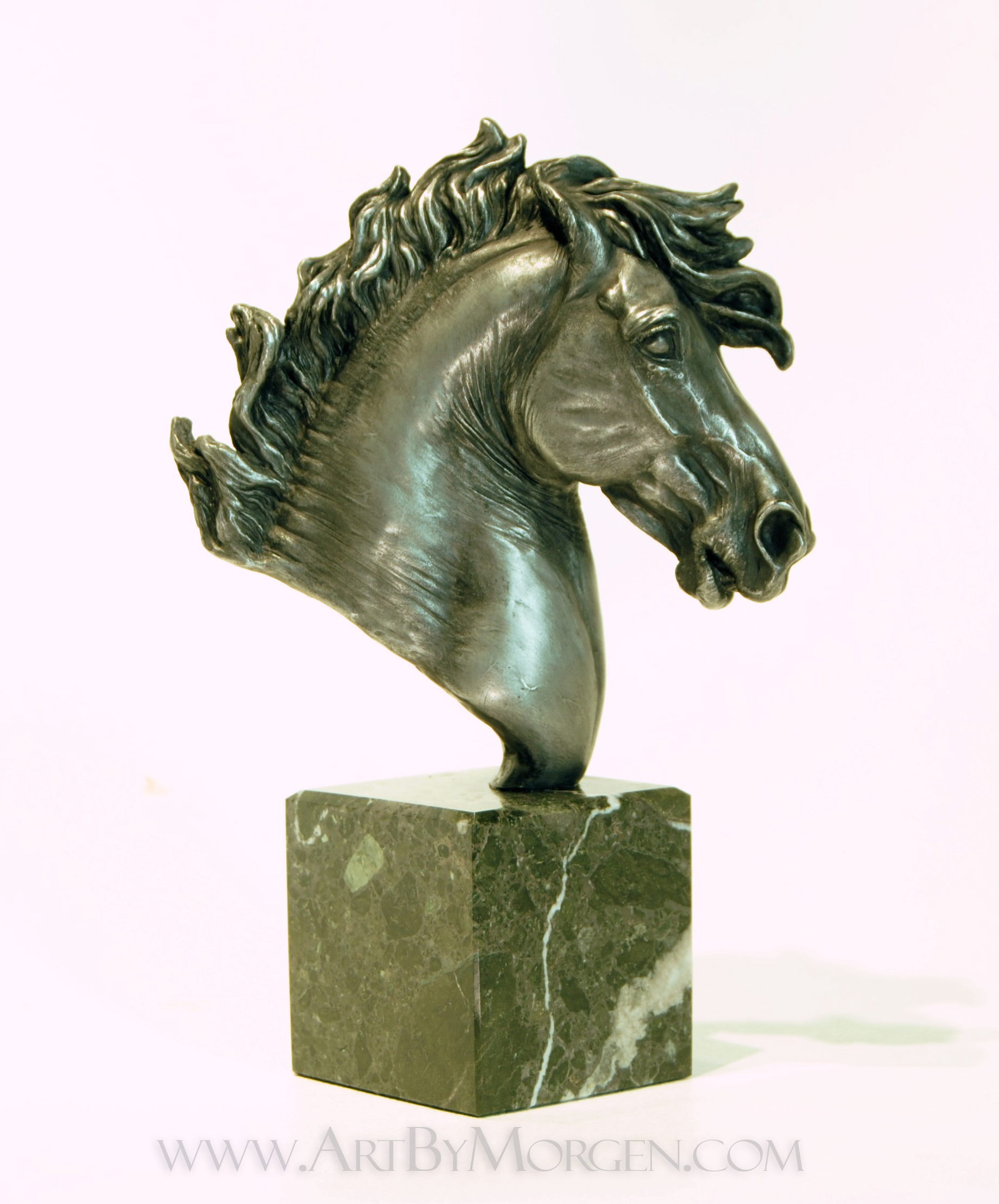 Aluminum Baroque Horse Head Bust  