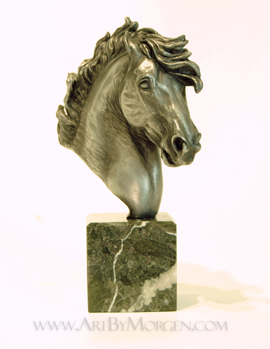 Aluminum Baroque Horse Head Bust